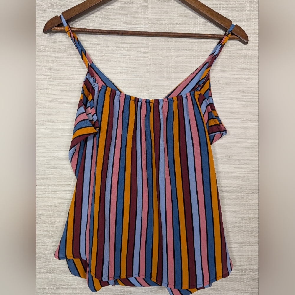 Evereve Hollie Woodward Allison Joy Striped Multicolor Sleeveless Top Tank NWT L - Picture 2 of 7